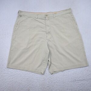 Tommy Bahama Silk Cotton Chino Shorts Beige Flat Front Mens Size 38 x 9"